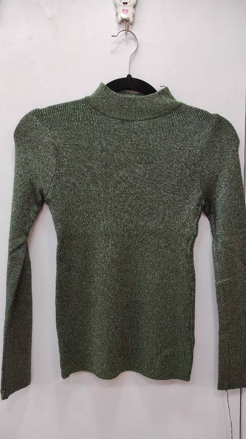 High Neck Shimmer Pullover